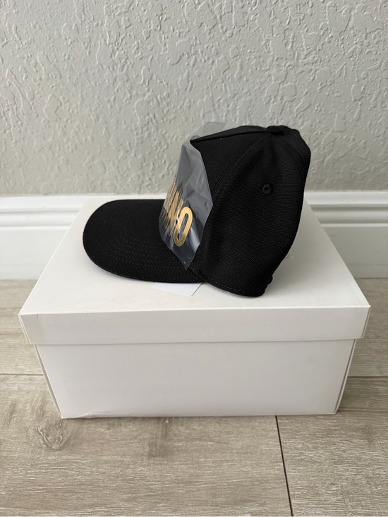 Adult Moschino Black SnapBack Cap with Gold Metallic Logo main image 4